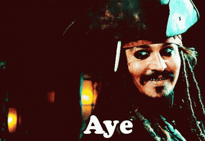 Pirate With Dreadlocks Holding Knife Says Aye GIF