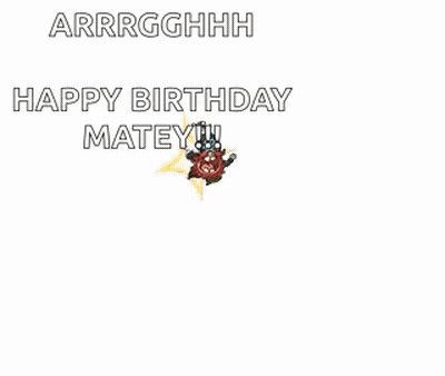 Pirate With Hook Saying Happy Birthday Matey GIF