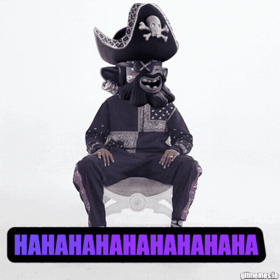 Pirate With Skull And Crossbones Hat Saying Hahahaha GIF