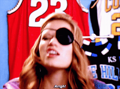 Pirate Woman Saying Arrgh In Front Of Number 23 Jersey GIF