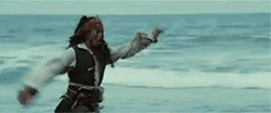 Pirates Of The Caribbean Sparrow Running Away GIF