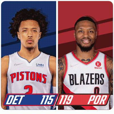 Pistons And Blazers Players GIF