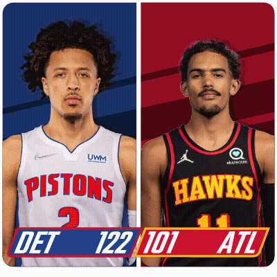 Pistons Player And Atlanta Hawks Player GIF
