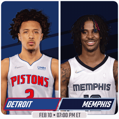 Pistons Vs Memphis Basketball Game February 10 GIF