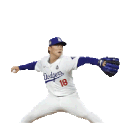 Pitching Dodgers Sticker GIF