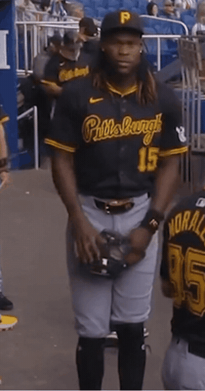 Pittsburgh Baseball Player Number 15 In Dugout GIF