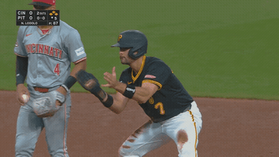 Pittsburgh Baseball Player Reaches For Ball GIF