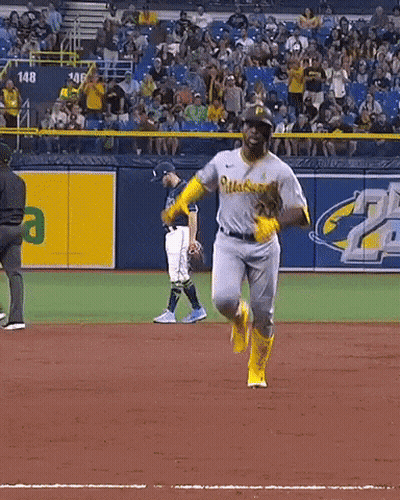 Pittsburgh Baseball Player Running To Home Plate GIF