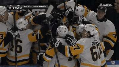 Pittsburgh Penguins Celebrate Goal During 3Rd Period GIF