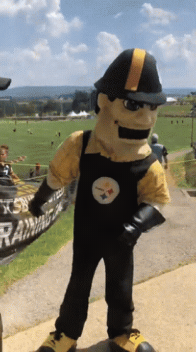 Pittsburgh Steelers Mascot On Field GIF