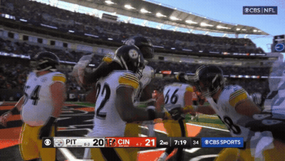 Pittsburgh Steelers Players Celebrating Touchdown GIF