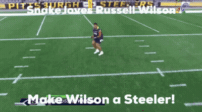 Pittsburgh Steelers Snake Loves Russell Wilson On The Field GIF