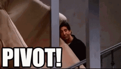 Pivot Ross Geller Struggling On Stairwell Friends GIF