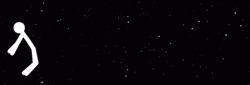 Pivot Stick Figure Floating Outer Space GIF