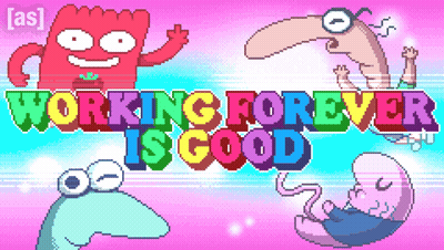 Pixel Art Ad Working Forever Is Good GIF