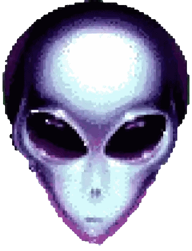 Pixel Art Alien Face Sticker