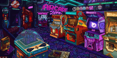 Pixel Art Arcade Sign Arcade Love GIF