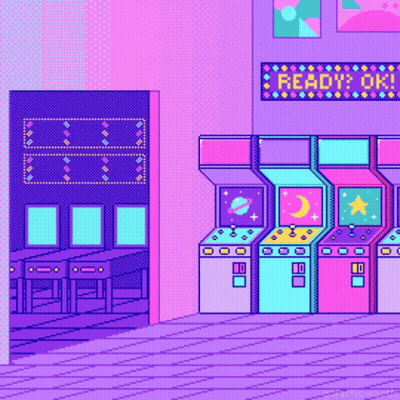 Pixel Art Arcade With Ready Ok Sign GIF