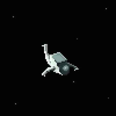 Pixel Art Astronaut In Space GIF