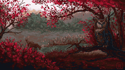 Pixel Art Autumn Trees GIF