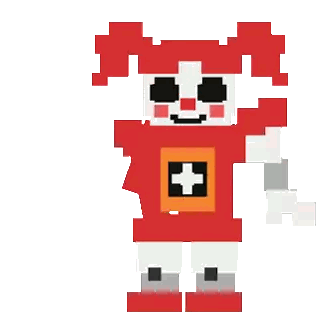 Pixel Art Baby Holding Wrench Sticker
