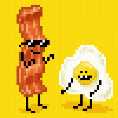 Pixel Art Bacon And Egg Dancing GIF