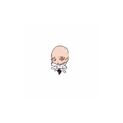 Pixel Art Bald Man In White Shirt And Tie Sticker