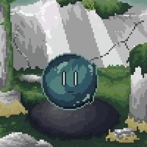 Pixel Art Ball With Eyes GIF