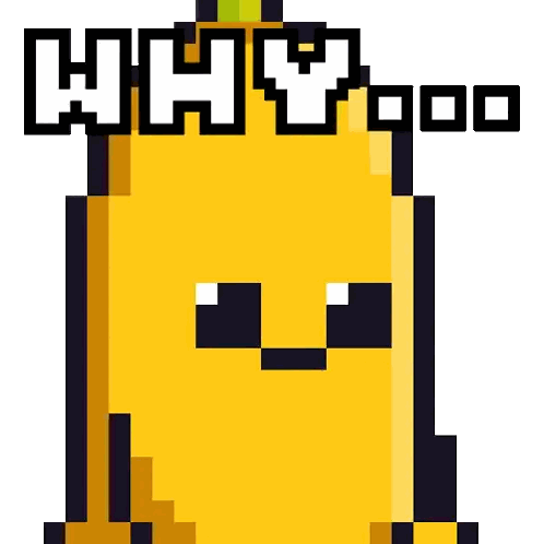 Pixel Art Banana With Why Doo Sticker