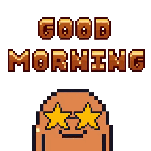 Pixel Art Basketball Good Morning Sticker