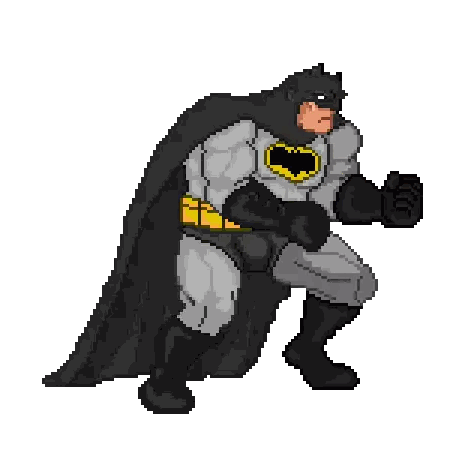 Pixel Art Batman In Cape And Gloves Sticker