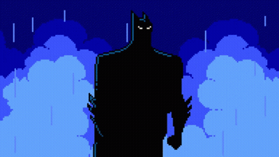 Pixel Art Batman With Belt Number 38 GIF