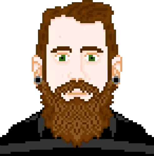 Pixel Art Bearded Man Sticker