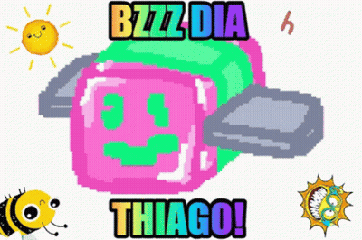 Pixel Art Bee Saying Bzz Dia Thiago GIF