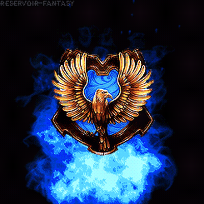 Pixel Art Bird On Shield With Reservoir-Fantasy GIF