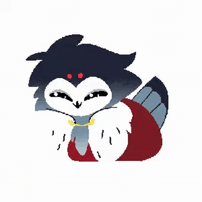 Pixel Art Bird With Red Eyes And Wings GIF