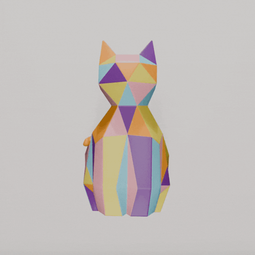 Pixel Art Black Cat With Blue Eyes And Pink Fox GIF