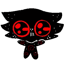 Pixel Art Black Cat With Red Eyes Sticker
