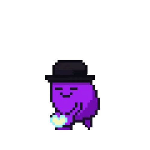 Pixel Art Blue And Purple Animal With Sunglasses Sticker