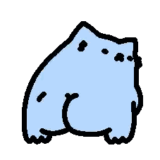 Pixel Art Blue Cat Sticker