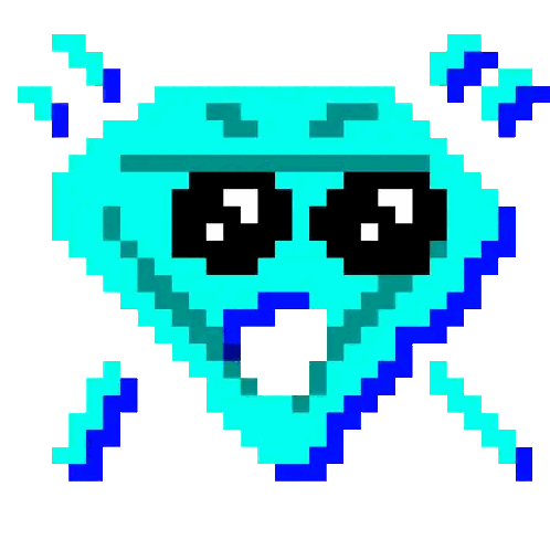 Pixel Art Blue Diamond With Sunglasses Sticker