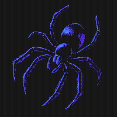 Pixel Art Blue Spider GIF