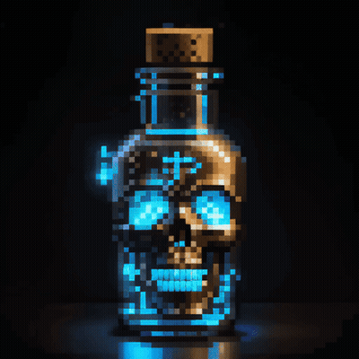 Pixel Art Bottle With Skull GIF