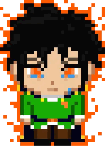 Pixel Art Boy In Green Jacket Sticker