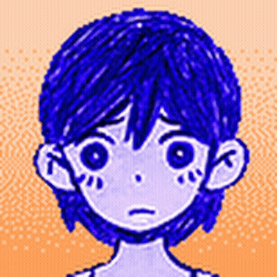 Pixel Art Boy With Blue Hair And Big Eyes GIF