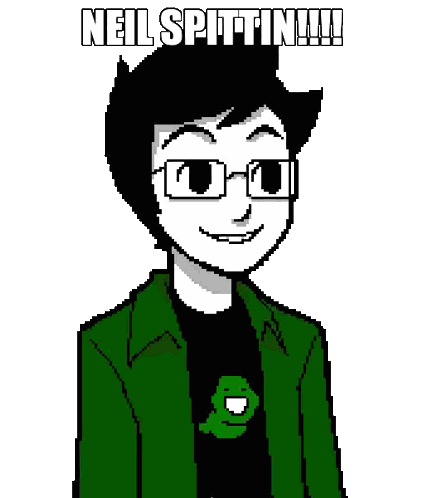 Pixel Art Boy With Glasses And Neil Spittin Shirt Sticker
