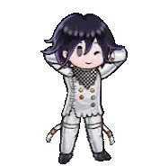 Pixel Art Boy With Purple Hair And White Suit Sticker