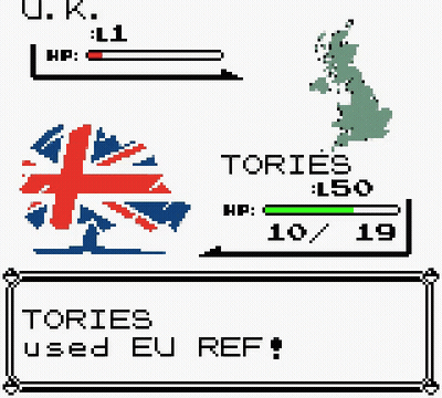 Pixel Art British Flag Tories EU Ref Message GIF
