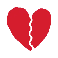 Pixel Art Broken Heart With Crack Sticker