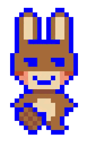 Pixel Art Brown Rabbit Sticker